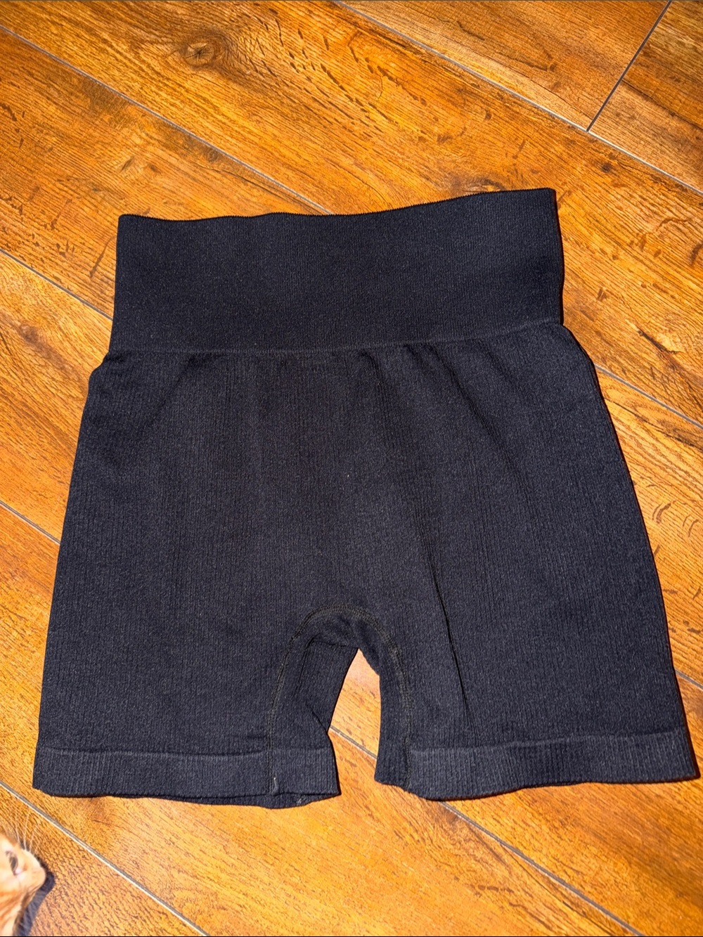 Colsie Black Ribbed High-Waist Athletic Shorts